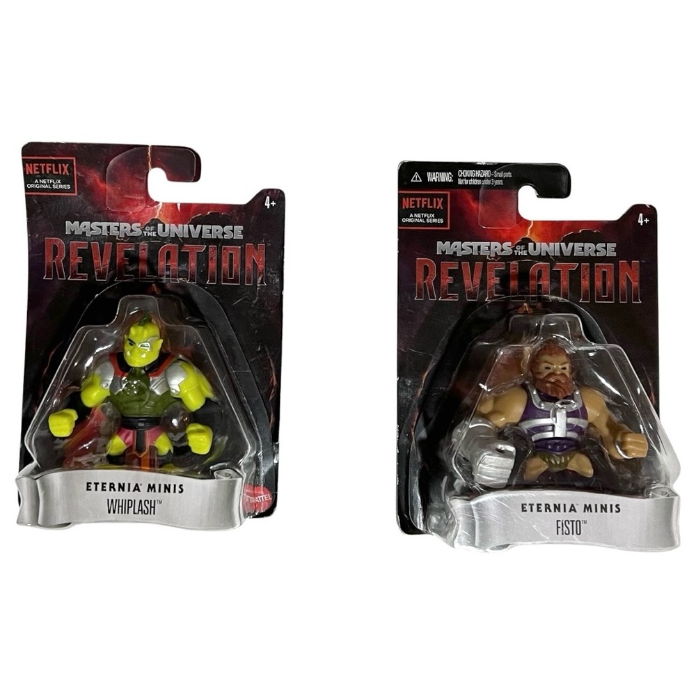 Masters of the Universe Revelation 3in Action Figures Whiplash and Fisto New